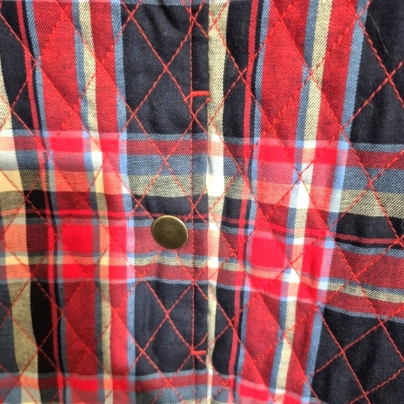 Southern Lady Plaid Quilted Vest with Zipper And Pockets 3X - Picture 4 of 6